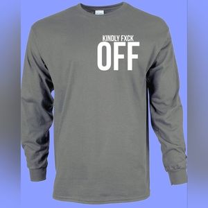 Gray Long Sleeve Shirt Graphic Tee